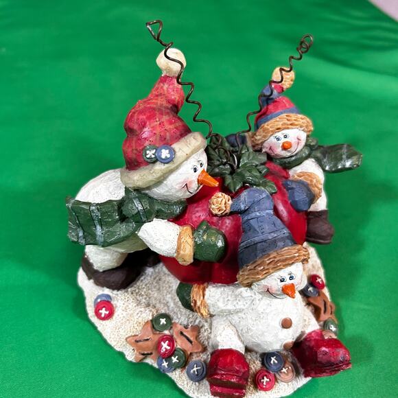 Crazy Mountain Exclusive Designs Snowmen Christmas Ball Figurine 5.25 x 4.25 x 6 - Picture 4 of 11
